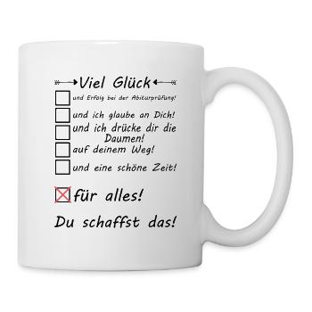Abitur Abitur lernen Prüfungs Vorbereitung Bonne chance - Mug blanc - blanc - Droite