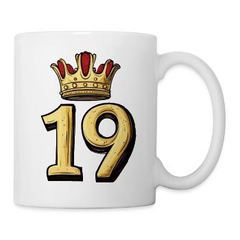 19 Zahl Krone - Tasse - Weiß - Rechts