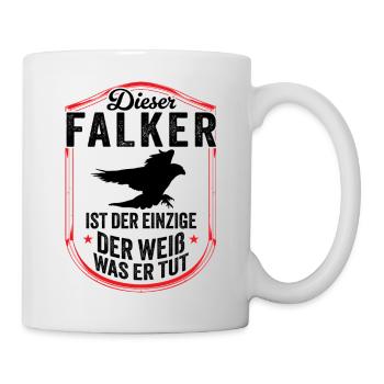 Falconer knows it hawking falconry - Mug - white - Right