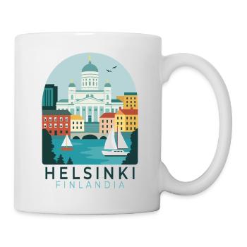 Helsinki Kathedrale Finnland Skyline Illustration - Tasse - Weiß - Rechts