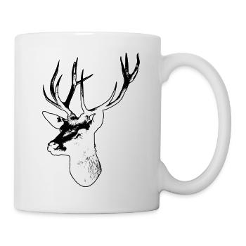 Hirsch - Tasse - Weiß - Rechts
