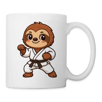Süßer Faultier Karate Cartoon Kampfsport Kids - Tasse - Weiß - Rechts