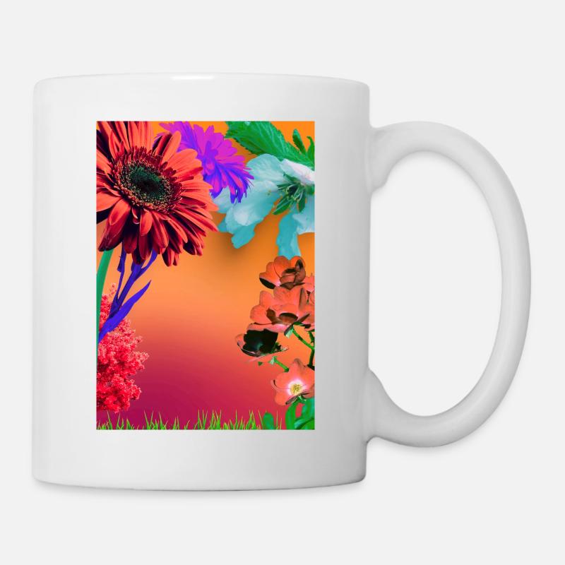 Toile fleur audacieuse - Mug blanc - blanc