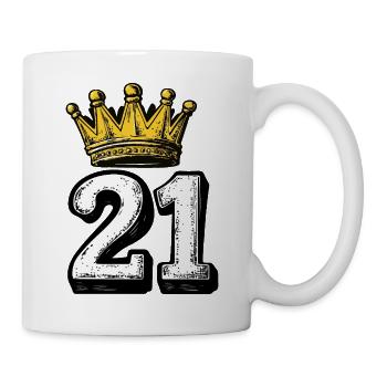 21 Nombre Couronne - Mug blanc - blanc - Droite
