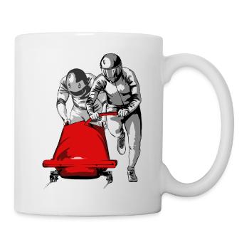 Poussée du bobeur au départ - Mug blanc - blanc - Droite