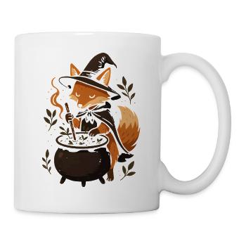 Zauberhafte Fuchs Hexe Halloween Design - Tasse - Weiß - Rechts