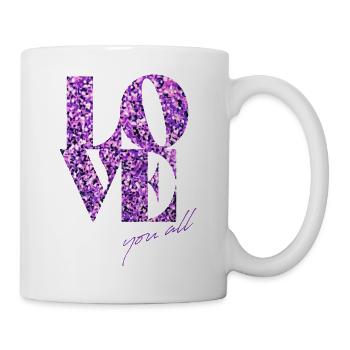 Violet paillettes amour affirmation design - Mug blanc - blanc - Droite