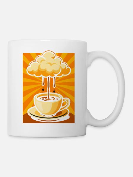 Surrealer Wolkenkaffee-Ausbruch - Tasse - Weiß