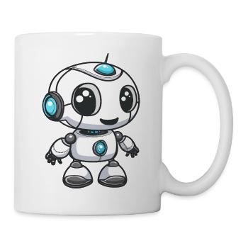 Petite impression de visage de robot futuriste - Mug blanc - blanc - Droite