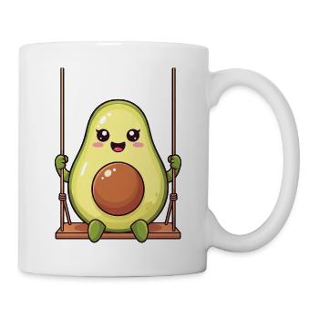 Avocat sucré dessin animé nourriture végétale végétalienne saine - Mug blanc - blanc - Droite
