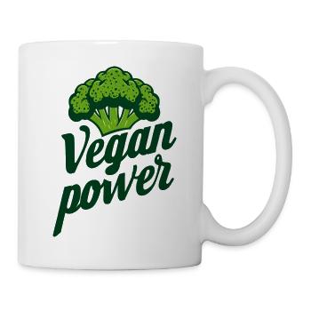 Vegan Power Brokkoli - Tasse - Weiß - Rechts