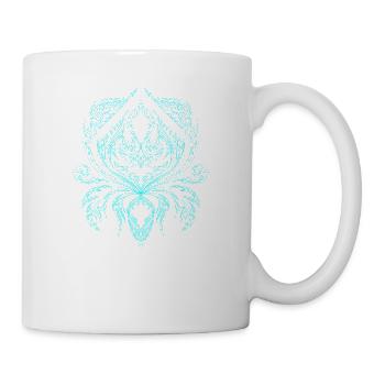 Türkises Ornament Tribal Muster - Tasse - Weiß - Rechts