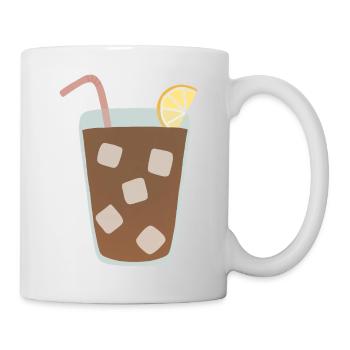 Zitrone Eistee Glas Illustration - Tasse - Weiß - Rechts