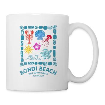 Bondi Beach Muster Australien - Tasse - Weiß - Rechts