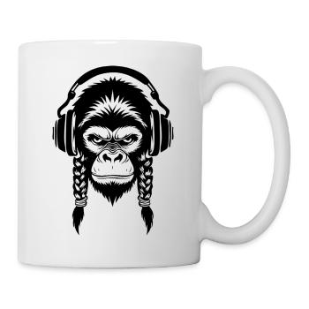 Beat Monkey Head Bass Drop Edition Chemise - Mug blanc - blanc - Droite