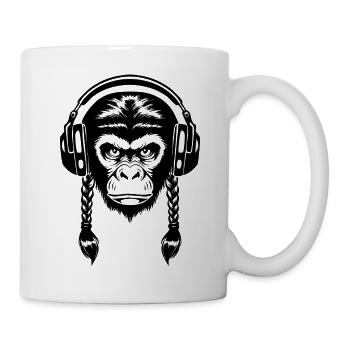 Electro Monkey Head Synth Wave Edition Shirt - Mug - white - Right