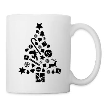 Christmas tree full of decorations - Mug - white - Right