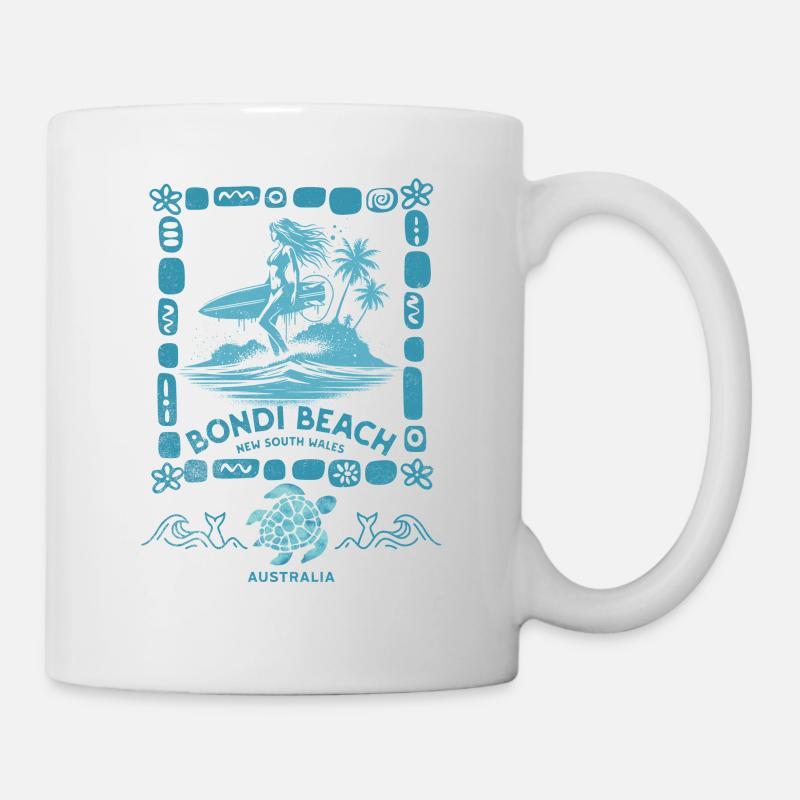 Bondi Beach Turquoise Palm Island - Mug - white
