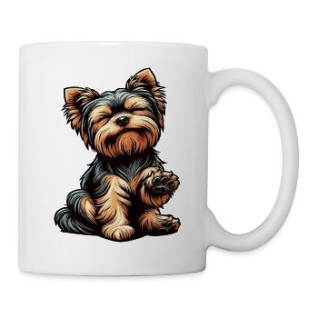 Yorkshire Terrier Yorkie Yorkiebesitzer Yorkies - Tasse - Weiß - Rechts
