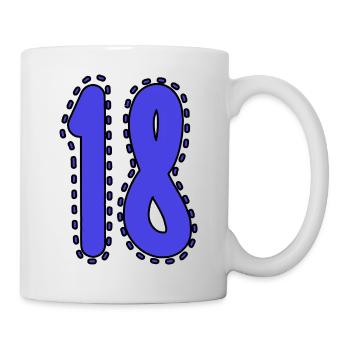 18. 18 YEARS OLD. 18th ANNIVERSARY. 18 BIRTHDAY. - Mug - white - Right