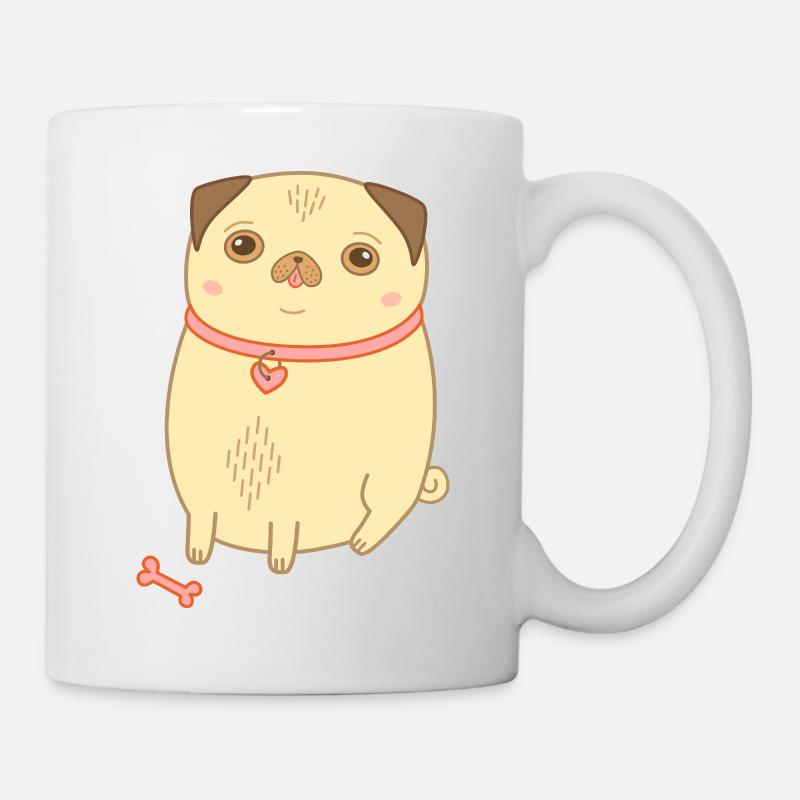 Pug beige cute dog gift pug mom - Mug - white