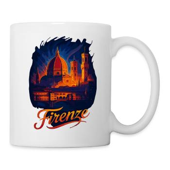 Florenz Firenze Stadt Italien Silhouette Geschenk - Tasse - Weiß - Rechts
