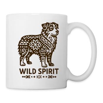 Australian Shepherd Wild Tribal Dog - Mug - white - Right