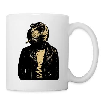Dino Rebel Lederjacke - Tasse - Weiß - Rechts