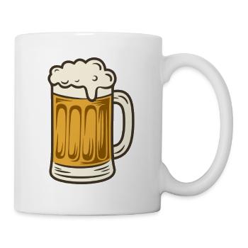Bière Verre à bière Chope à bière Chop de masse de bière pression - Mug blanc - blanc - Droite