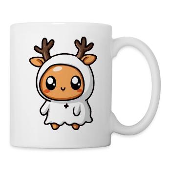 Cerf Halloween fantôme - Mug blanc - blanc - Droite