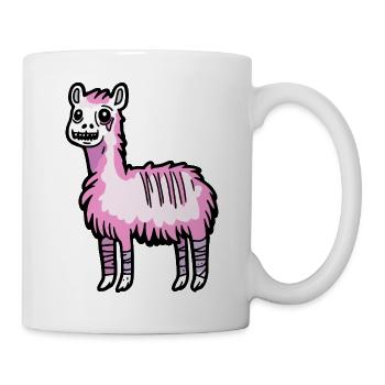 Alpaka Llama Halloween Comic Lustig - Tasse - Weiß - Rechts