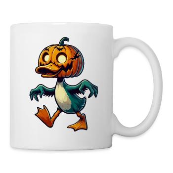 Mignon Halloween Canard Zombie Dessin animé Citrouille Effrayant - Mug blanc - blanc - Droite