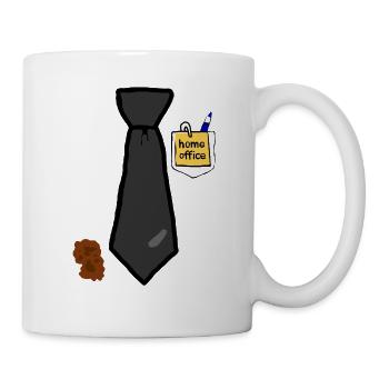 Cravate amusante pour le bureau à domicile - Mug blanc - blanc - Droite