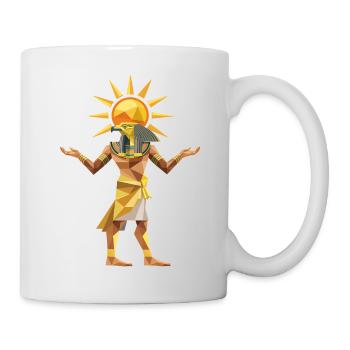 Sungod Ra - Cooles Low-Poly-Logo - Tasse - Weiß - Rechts