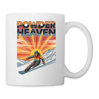 Snowboard Powder Heaven Retro Deep Snow - Mug - white - Right