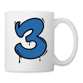 Graffiti Blue Number 3 Drops - Mug - white - Right