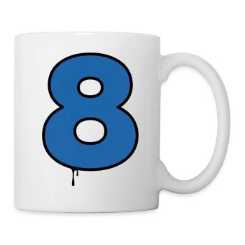 Design Huit Bleu Dégoulinant - Mug blanc - blanc - Droite
