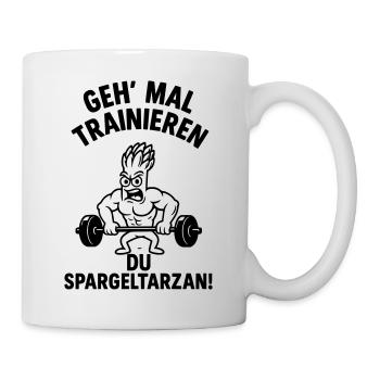 spargeltarzan trainieren - Tasse - Weiß - Rechts