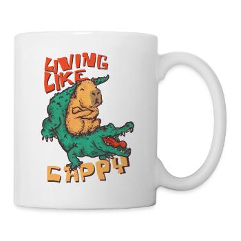 Vivre comme un Cappy - Cappybara Ride Crocodille - Mug blanc - blanc - Droite