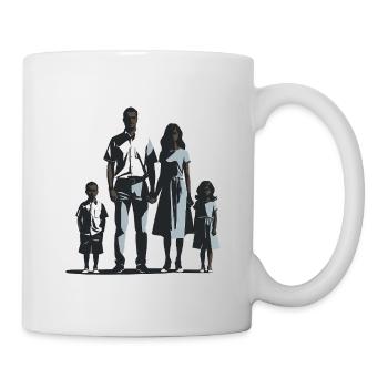 Family of 4 - Cool Silhouette Logo - Mug - white - Right