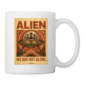 Alien UFO Vintage Poster - Mug - white - Right