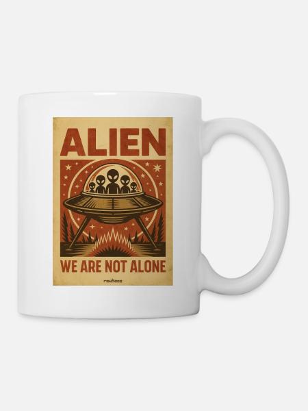 Alien UFO Vintage Poster - Mug - white