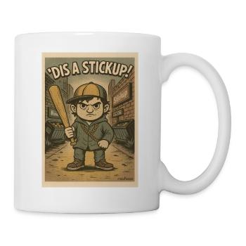 Kleiner Kerl in einer Gasse mit Baseballschläger - Tasse - Weiß - Rechts