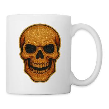 Glittering Gold Skull Skull Design - Mug - white - Right