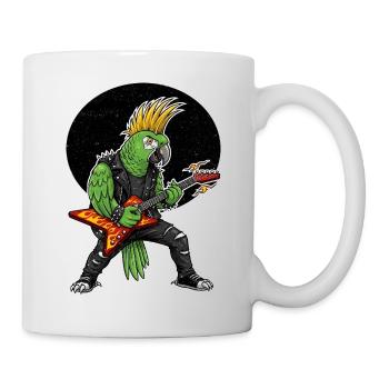 Punk Parrot with Flame Guitar - Mug - white - Right