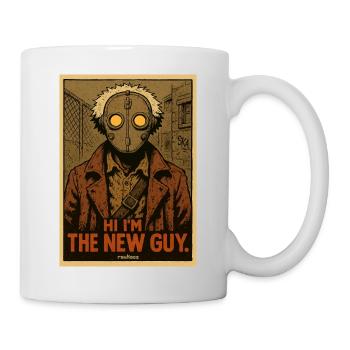 Hi ich bin der Neue – Maskierte Figur - Tasse - Weiß - Rechts