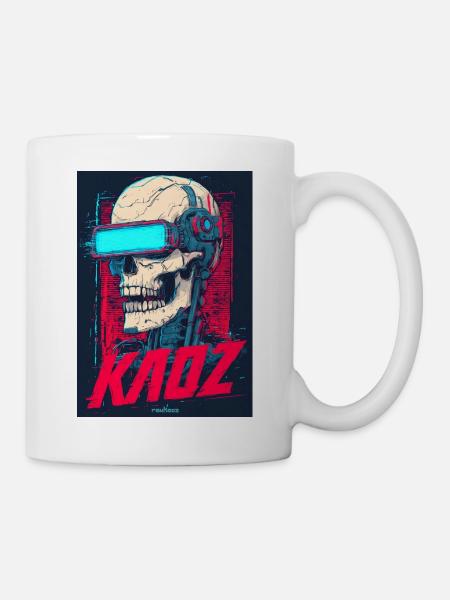 Kaoz Cyber Skull VR Neon - Tasse - Weiß