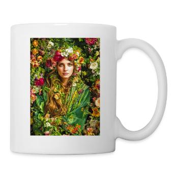 Frühlingsblüte Blumenkrone - Tasse - Weiß - Rechts