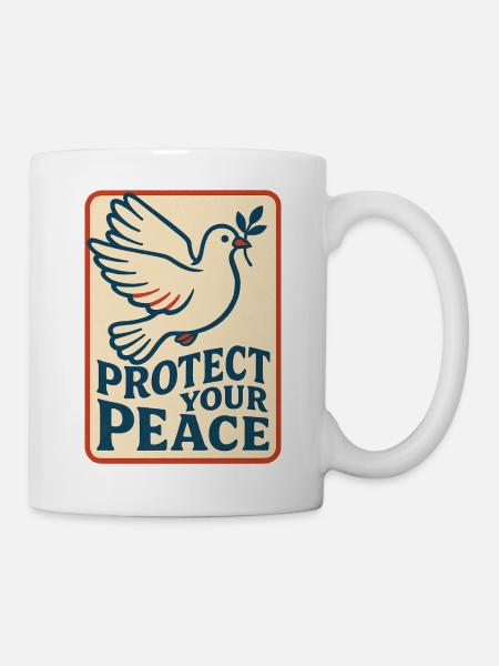 Schützen Sie Ihre Friedenstaube - Tasse - Weiß
