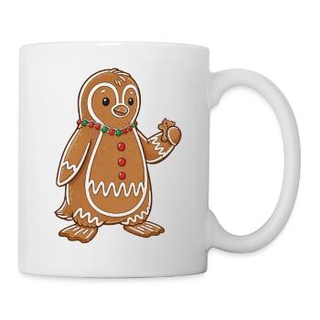 Süßer Weihnachts Pinguin Lebkuchenmann Cartoon Süß - Tasse - Weiß - Rechts